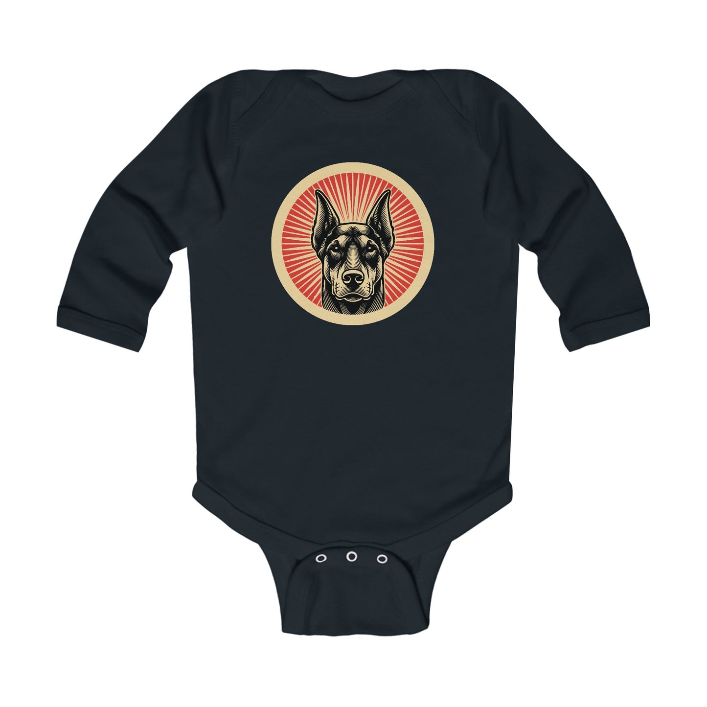 Doberman Pinscher Long Sleeve Bodysuit for Infants