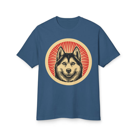 Siberian Husky Heavyweight Cotton T-Shirt for Adults