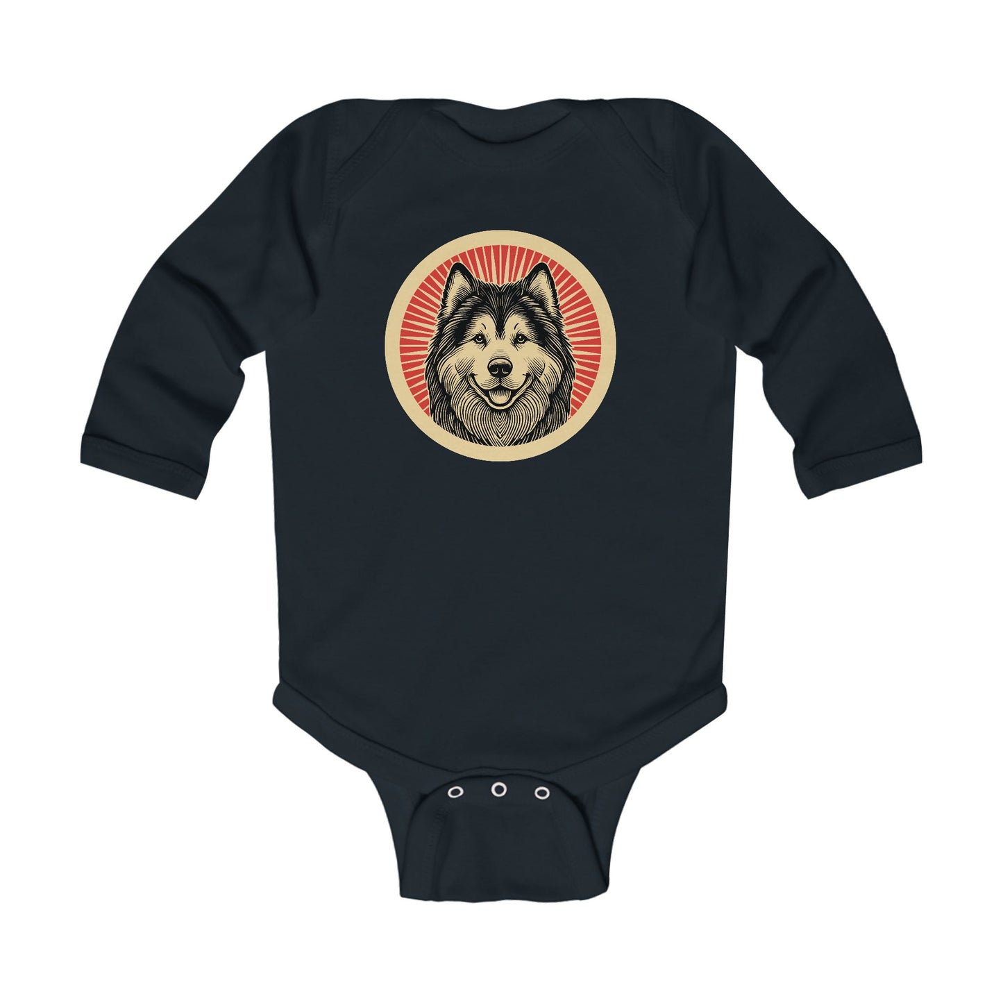 Alaskan Malamute Long Sleeve Bodysuit for Infants