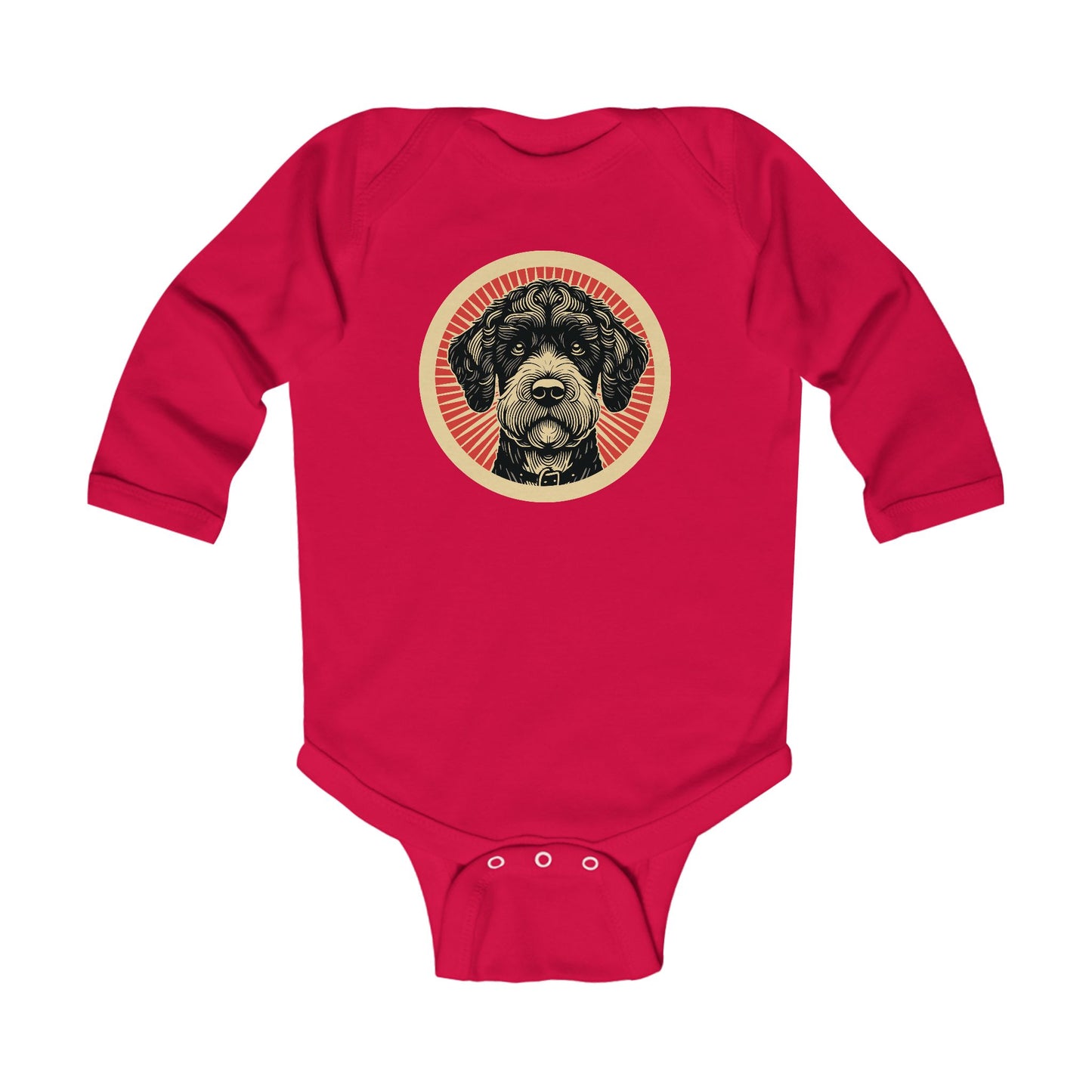 Boxerdoodle Long Sleeve Bodysuit for Infants