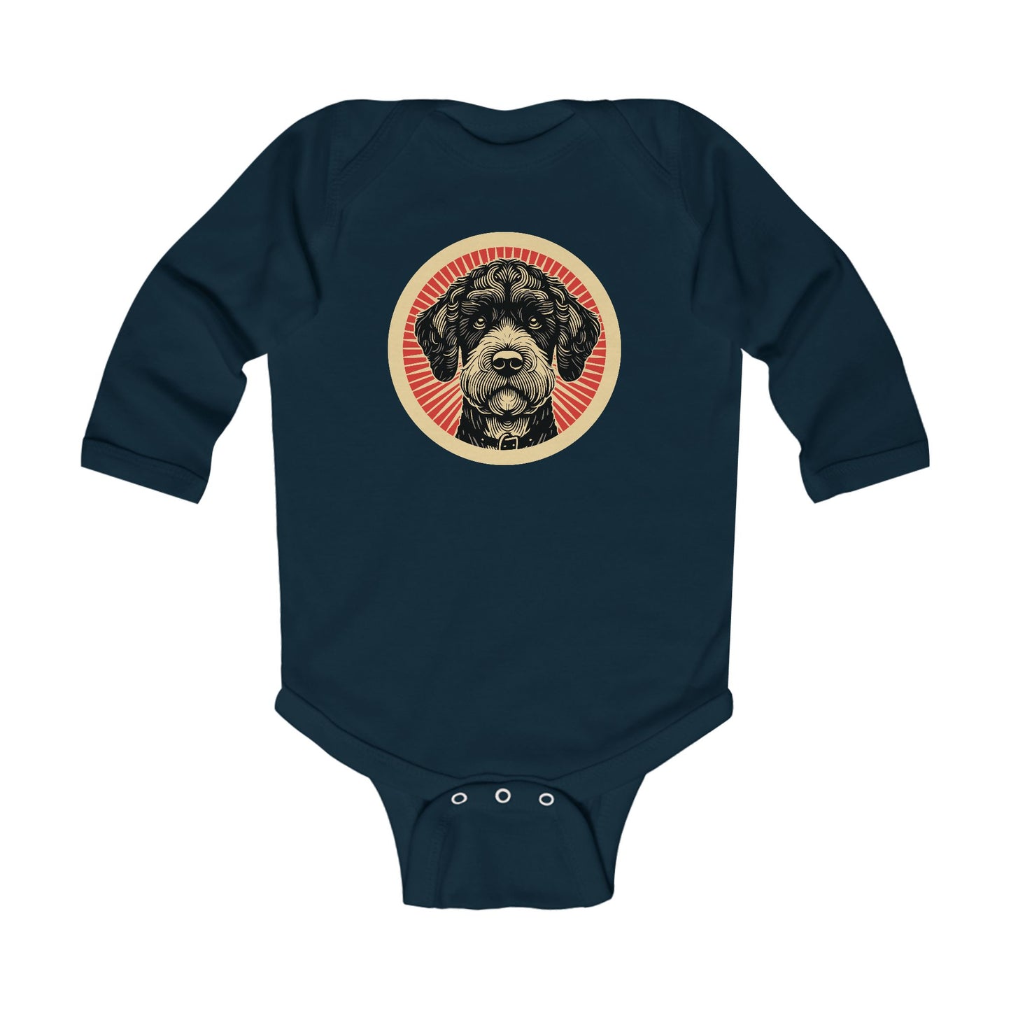 Boxerdoodle Long Sleeve Bodysuit for Infants