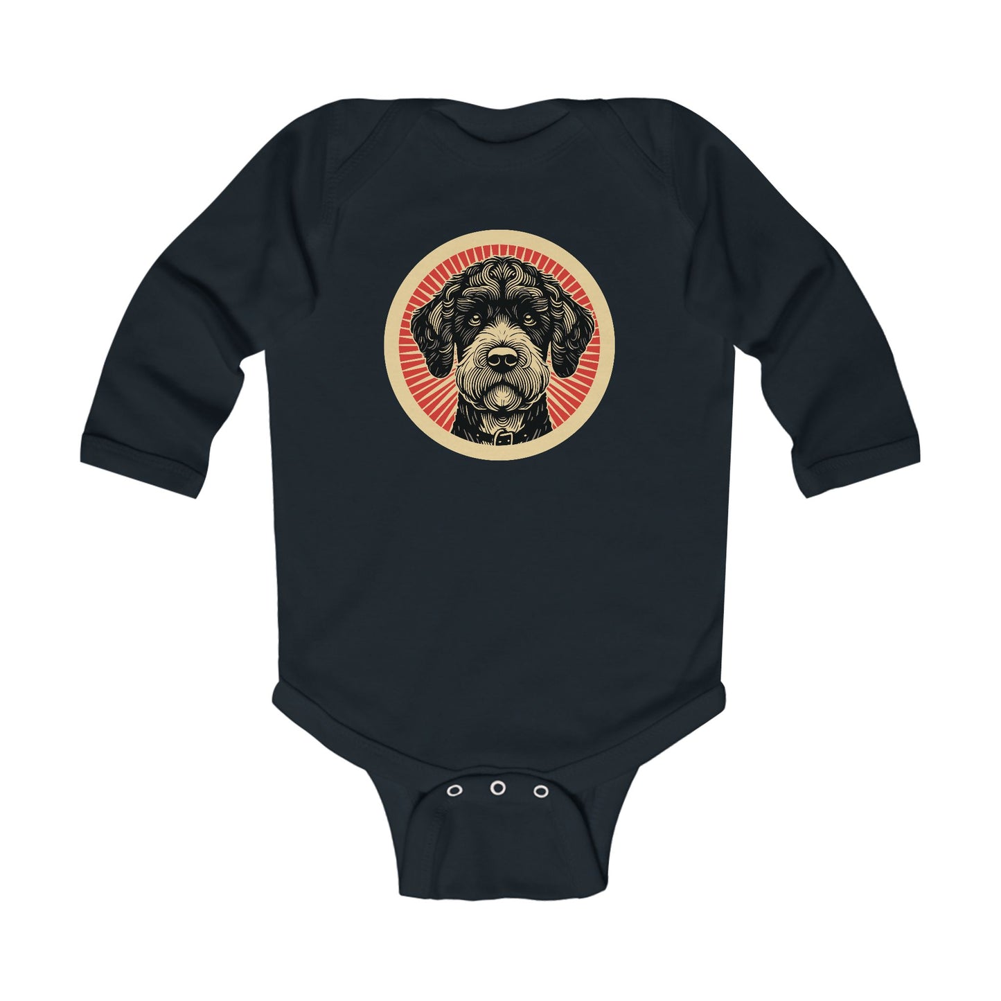 Boxerdoodle Long Sleeve Bodysuit for Infants