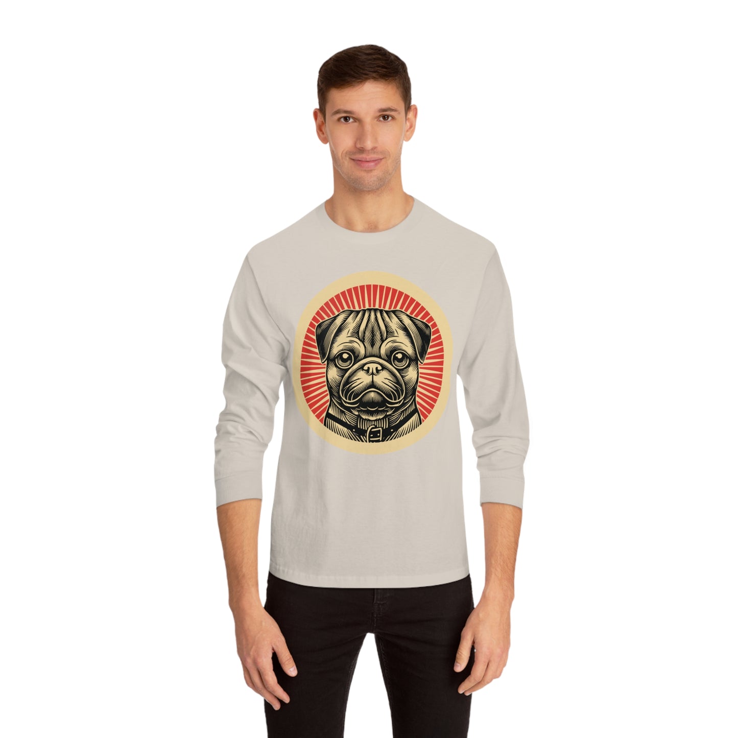 Pug Long Sleeve Tee for Adults