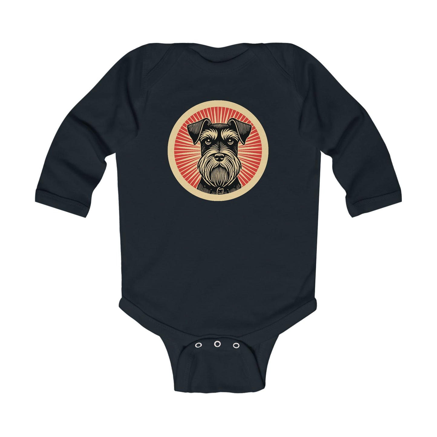 Miniature Schnauzer Long Sleeve Bodysuit for Infants