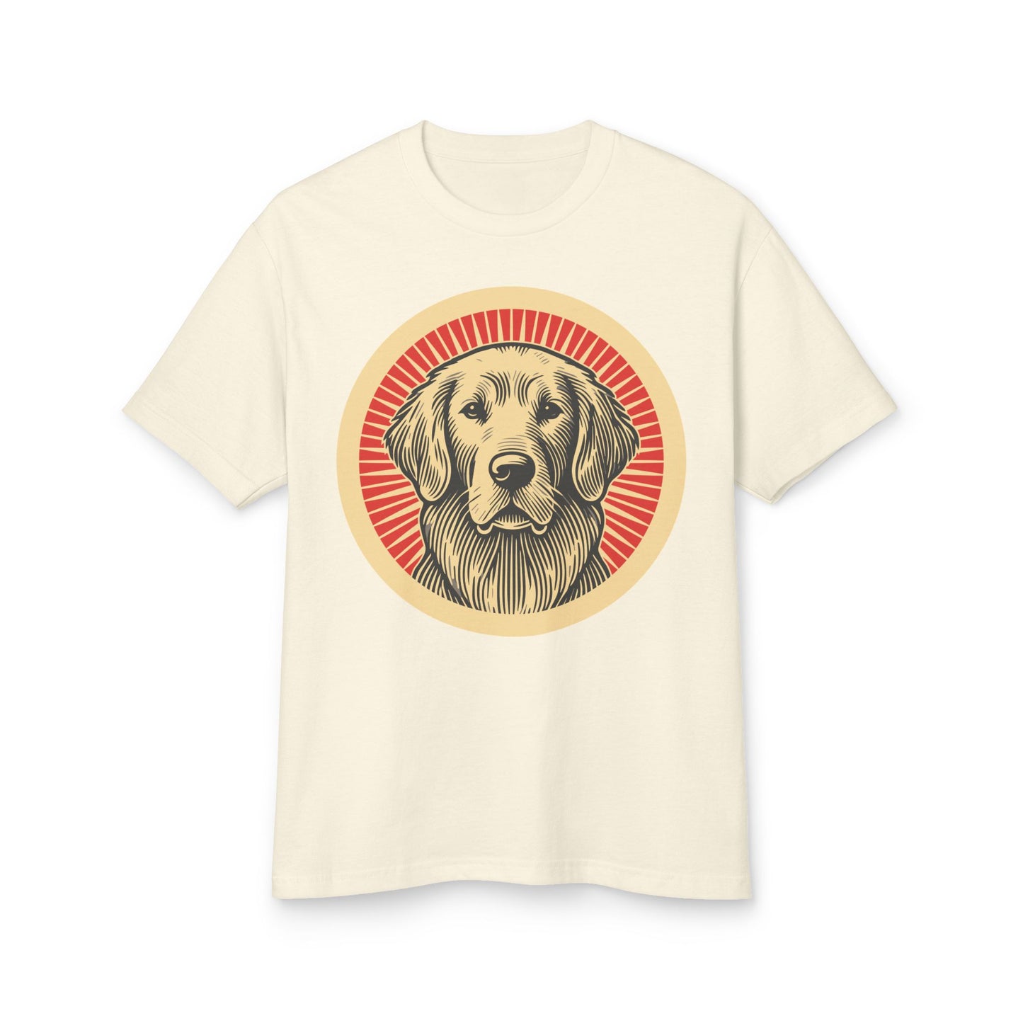 Golden Retriever Heavyweight Cotton T-Shirt for Adults