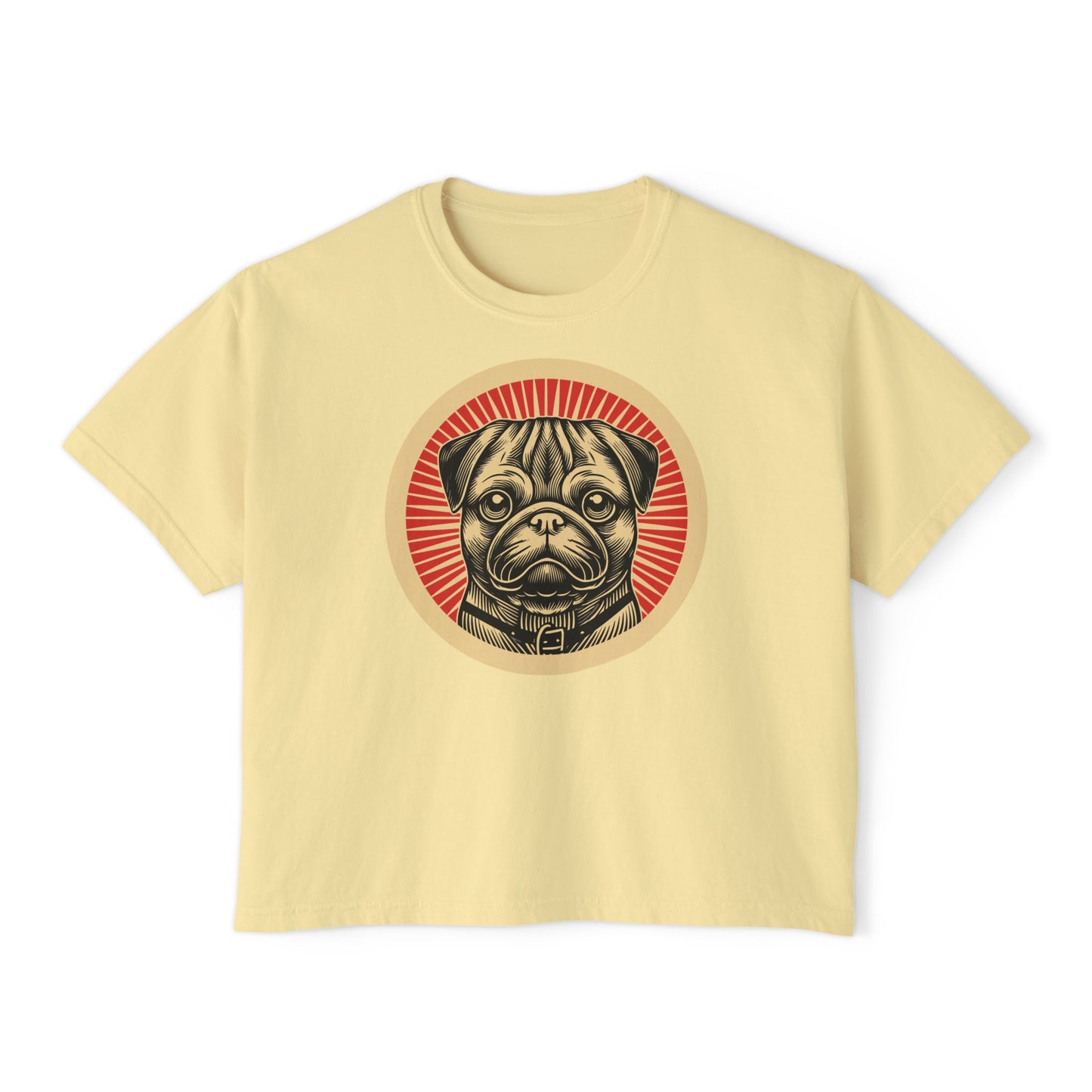 Pug Boxy Tee for Women