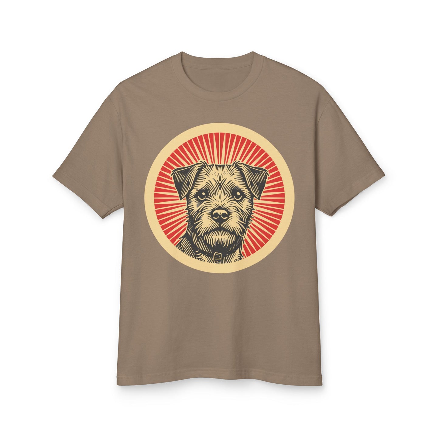 Border Terrier Heavyweight Cotton T-Shirt for Adults