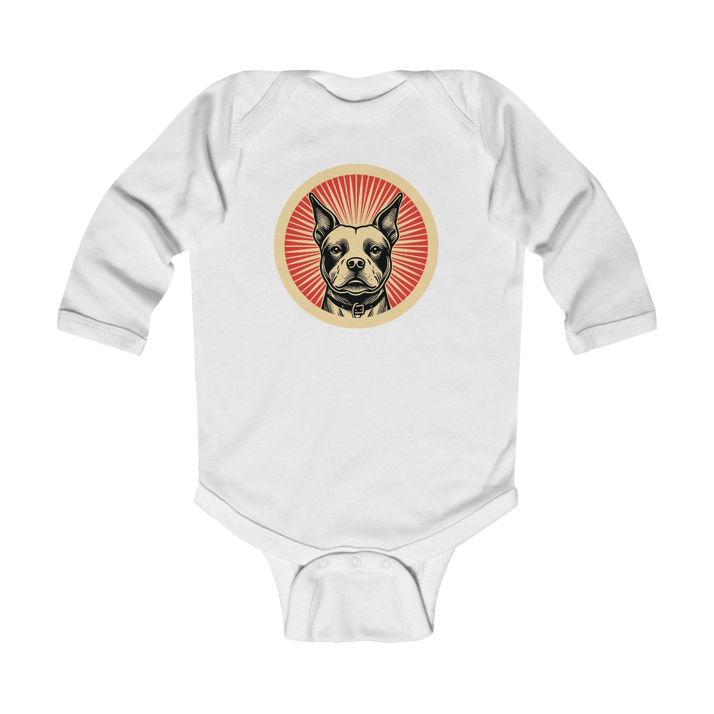 Staffordshire Bull Terrier Long Sleeve Bodysuit for Infants