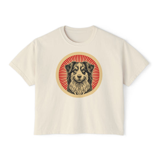 Australian Shepherd Boxy Tee for Women