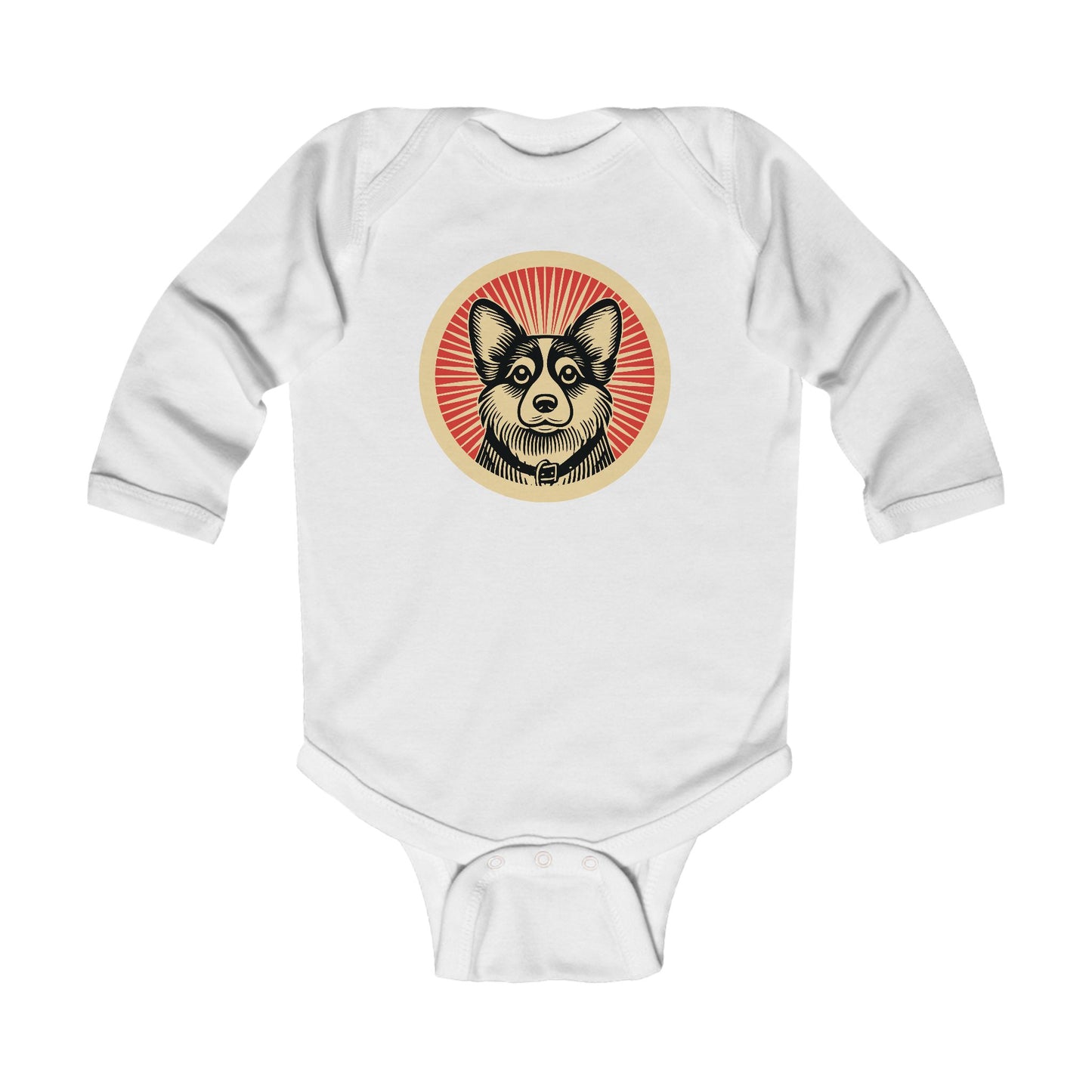 Corgipoo Long Sleeve Bodysuit for Infants