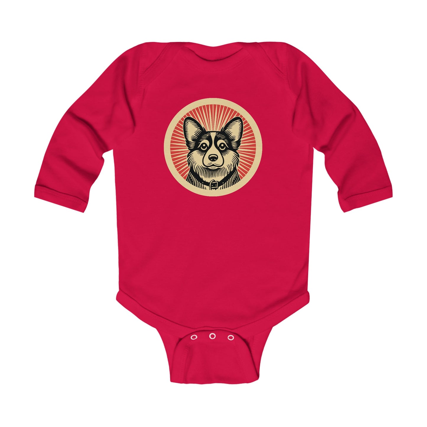 Corgipoo Long Sleeve Bodysuit for Infants