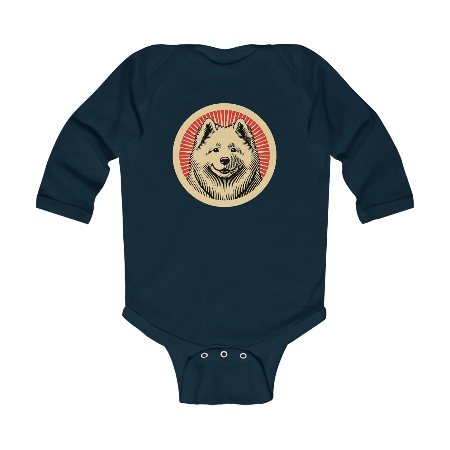 Samoyed Long Sleeve Bodysuit for Infants