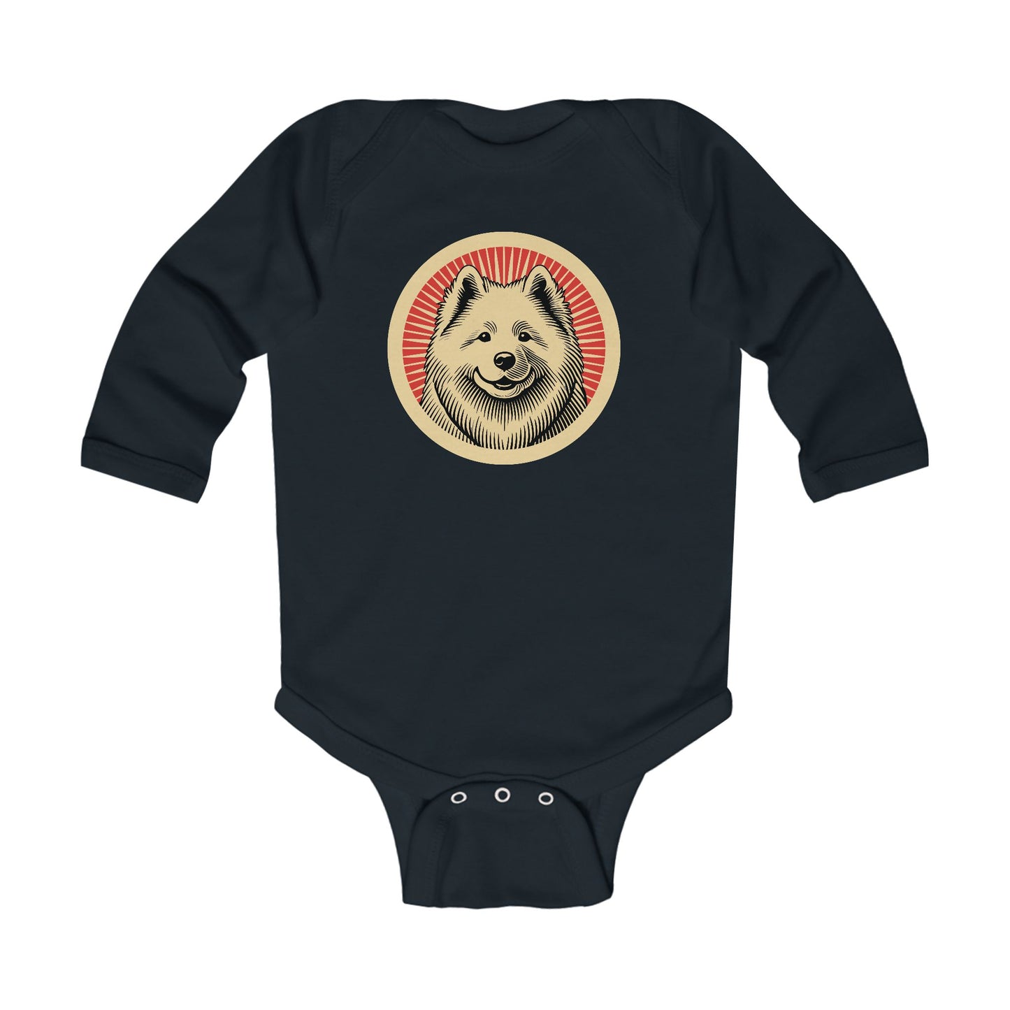 Samoyed Long Sleeve Bodysuit for Infants