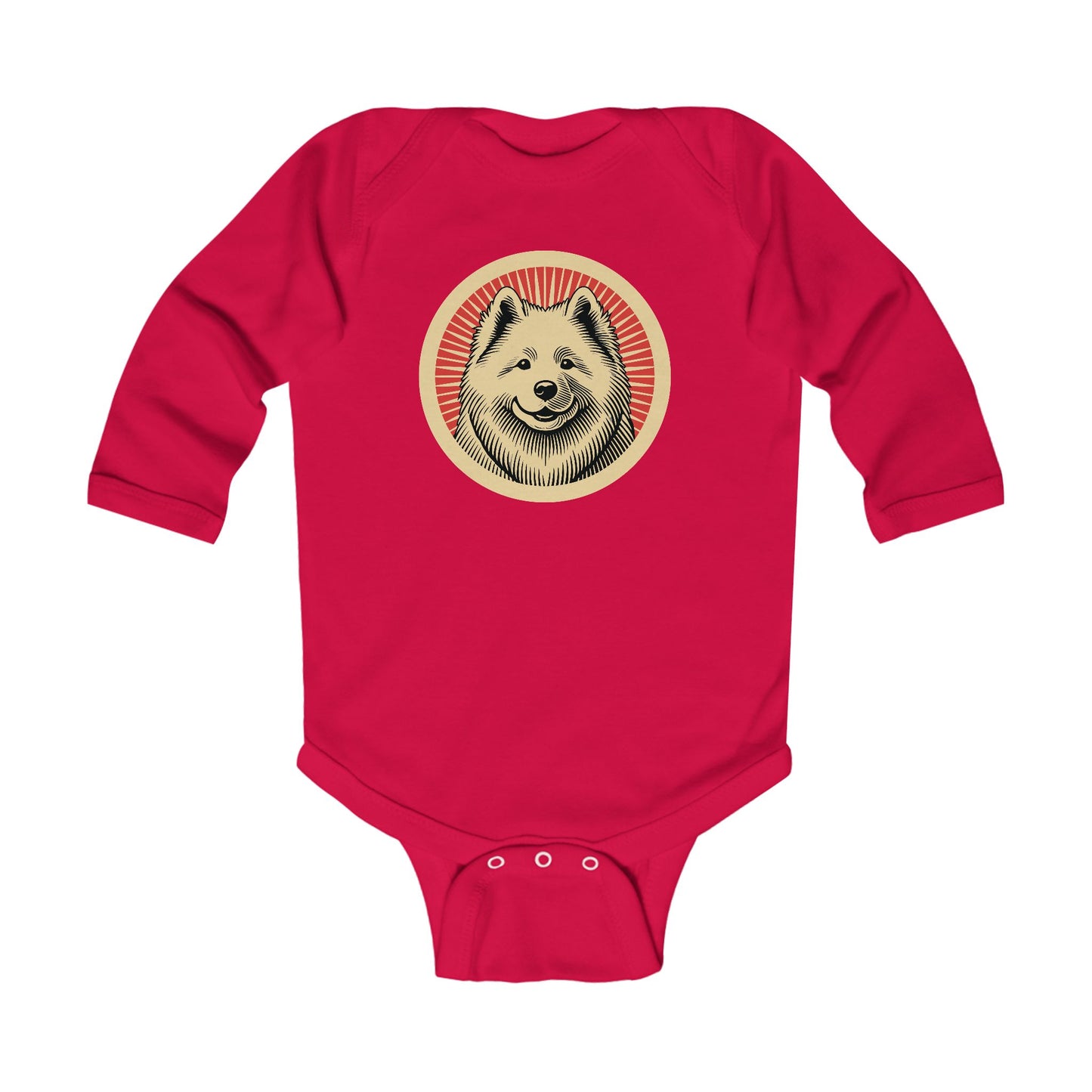 Samoyed Long Sleeve Bodysuit for Infants