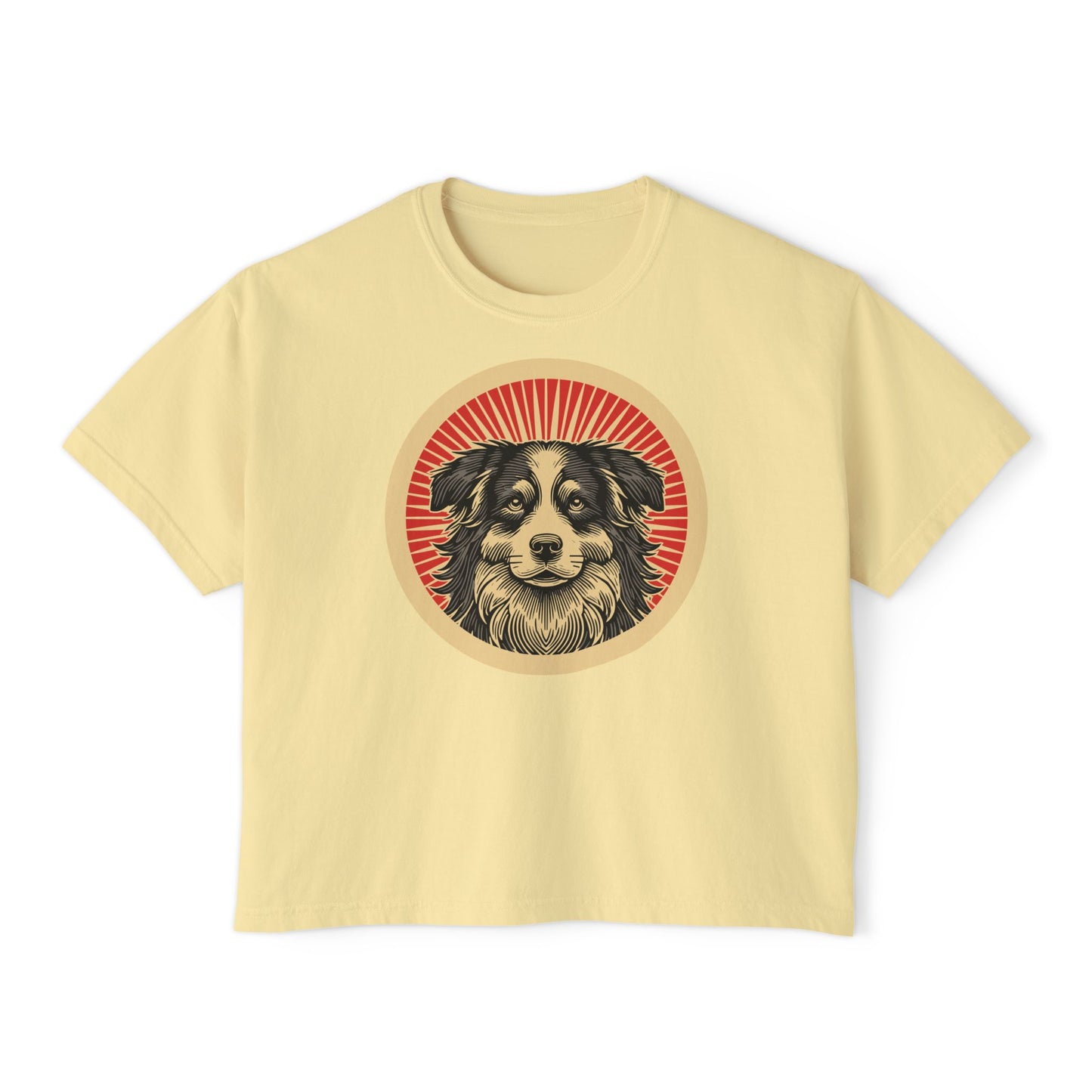 Border Collie Boxy Tee for Women