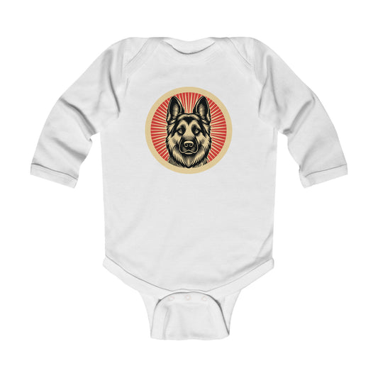 German Shepherd Long Sleeve Bodysuit for Infants
