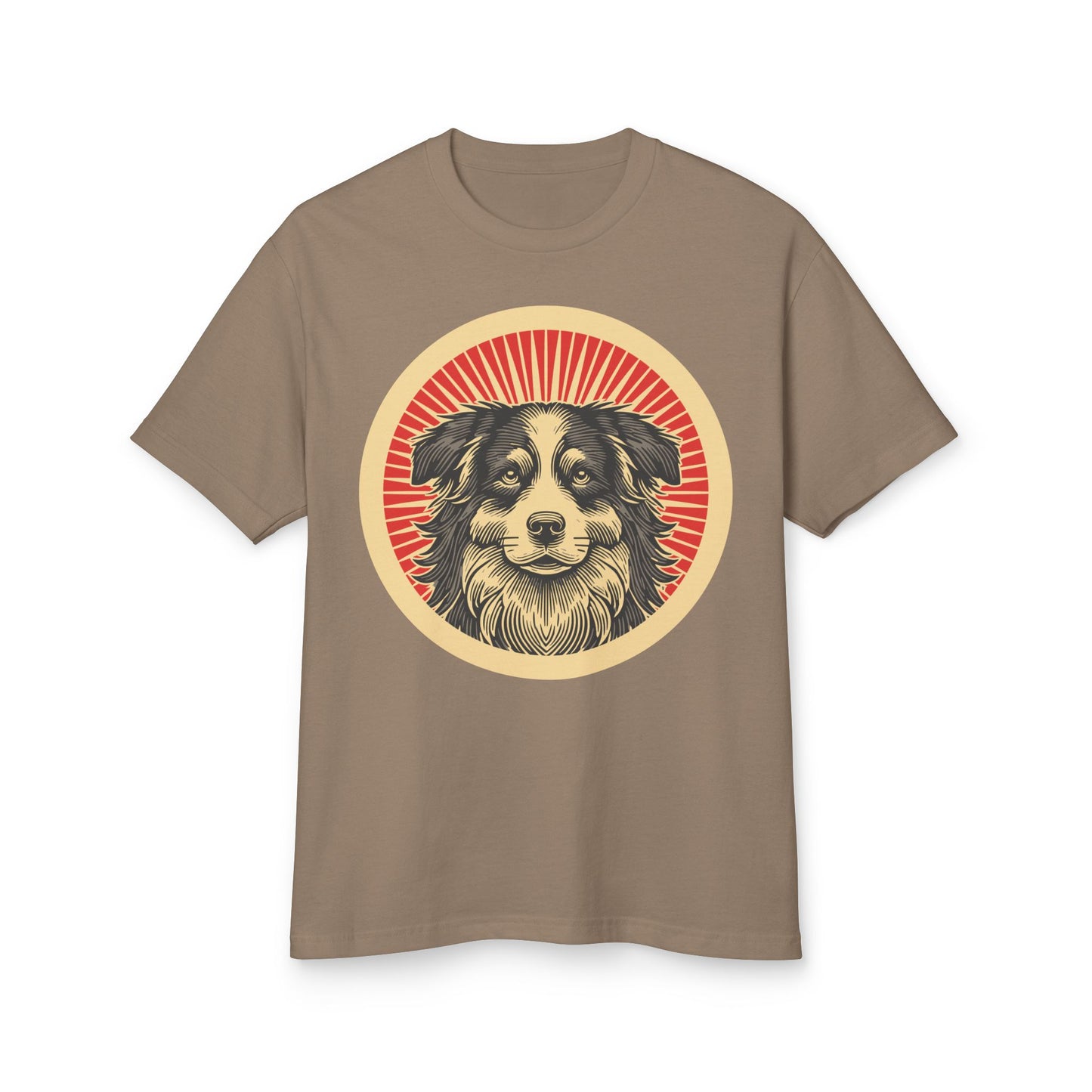 Border Collie Heavyweight Cotton T-Shirt for Adults