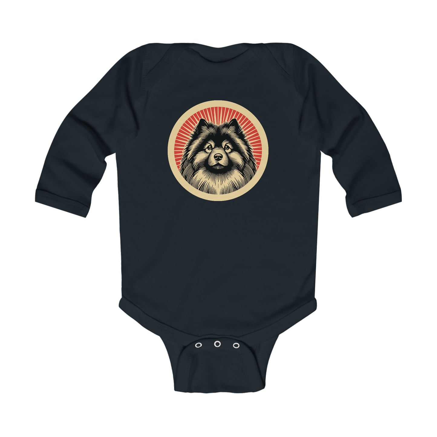 Keeshond Long Sleeve Bodysuit for Infants