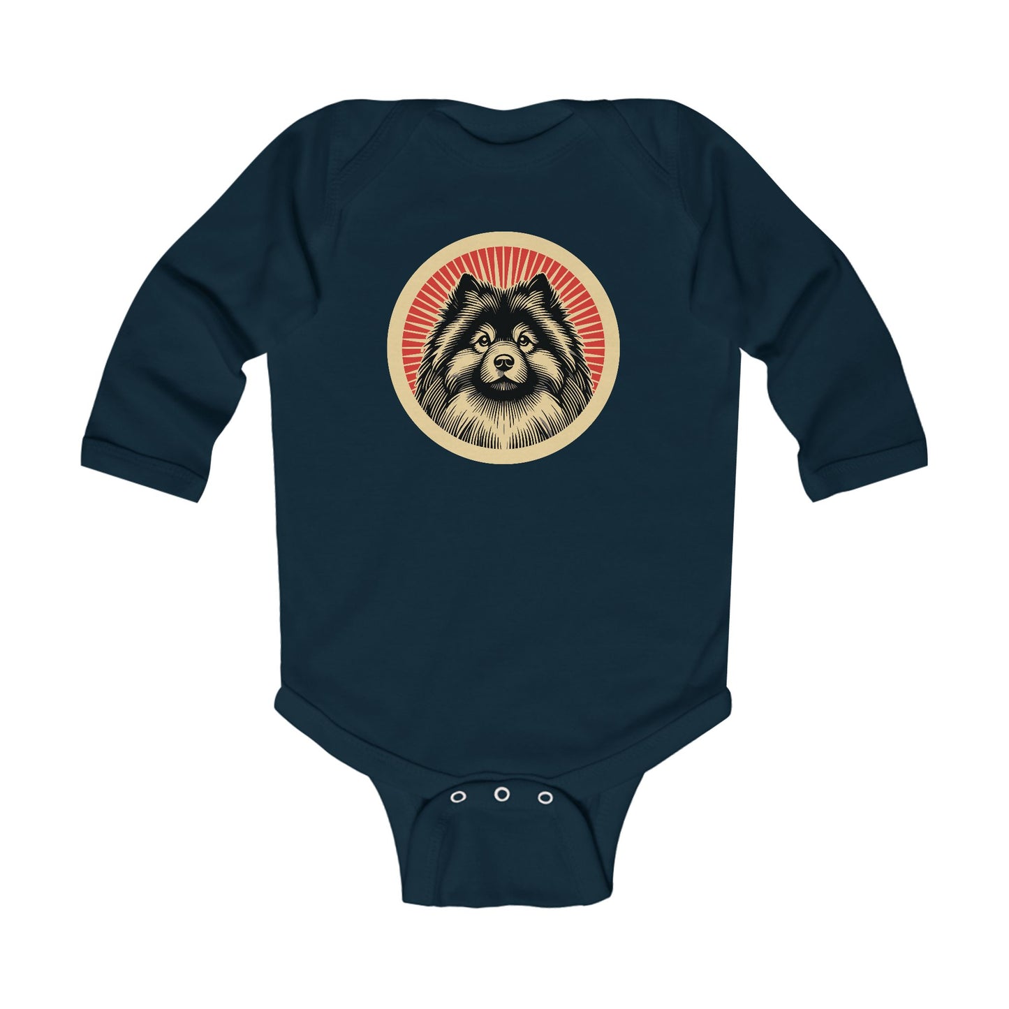 Keeshond Long Sleeve Bodysuit for Infants