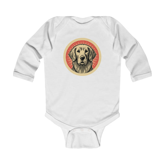 Golden Retriever Long Sleeve Bodysuit for Infants