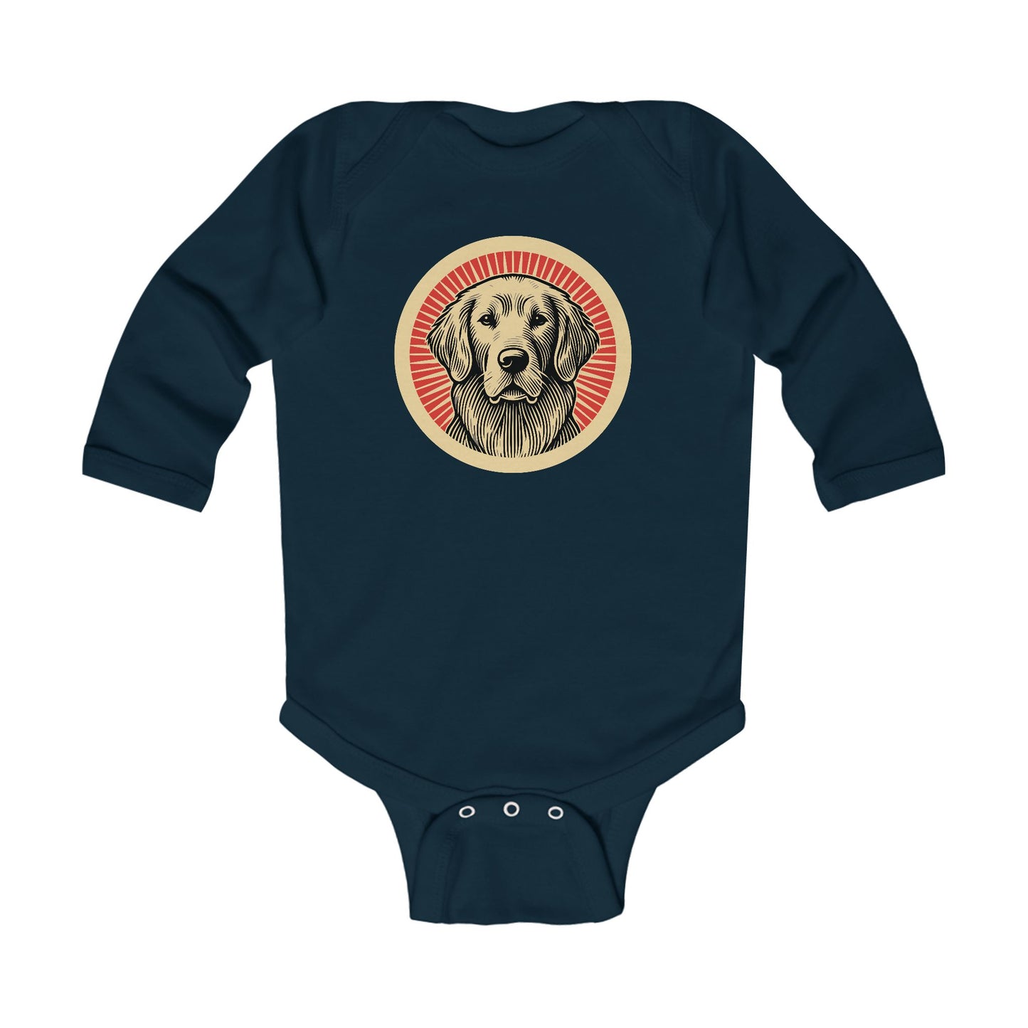 Golden Retriever Long Sleeve Bodysuit for Infants