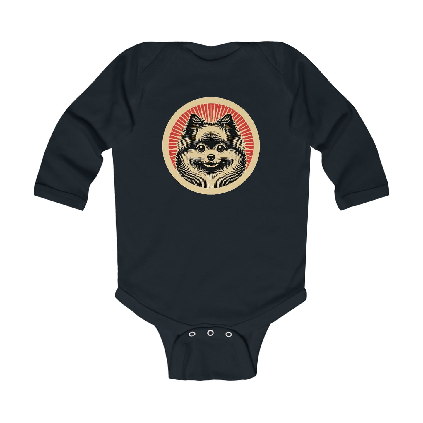 Pomeranian Long Sleeve Bodysuit for Infants