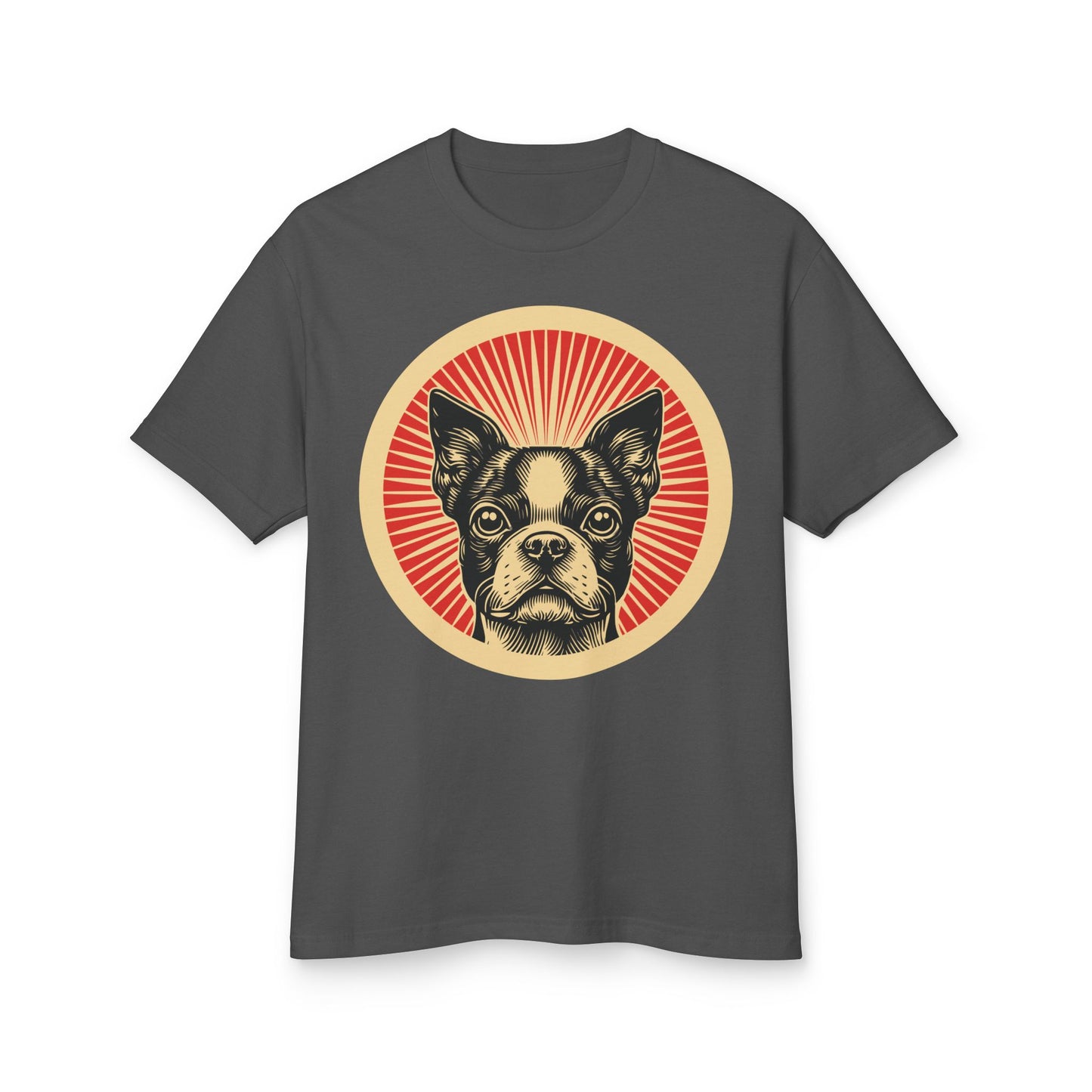 Boston Terrier Heavyweight Cotton T-Shirt for Adults