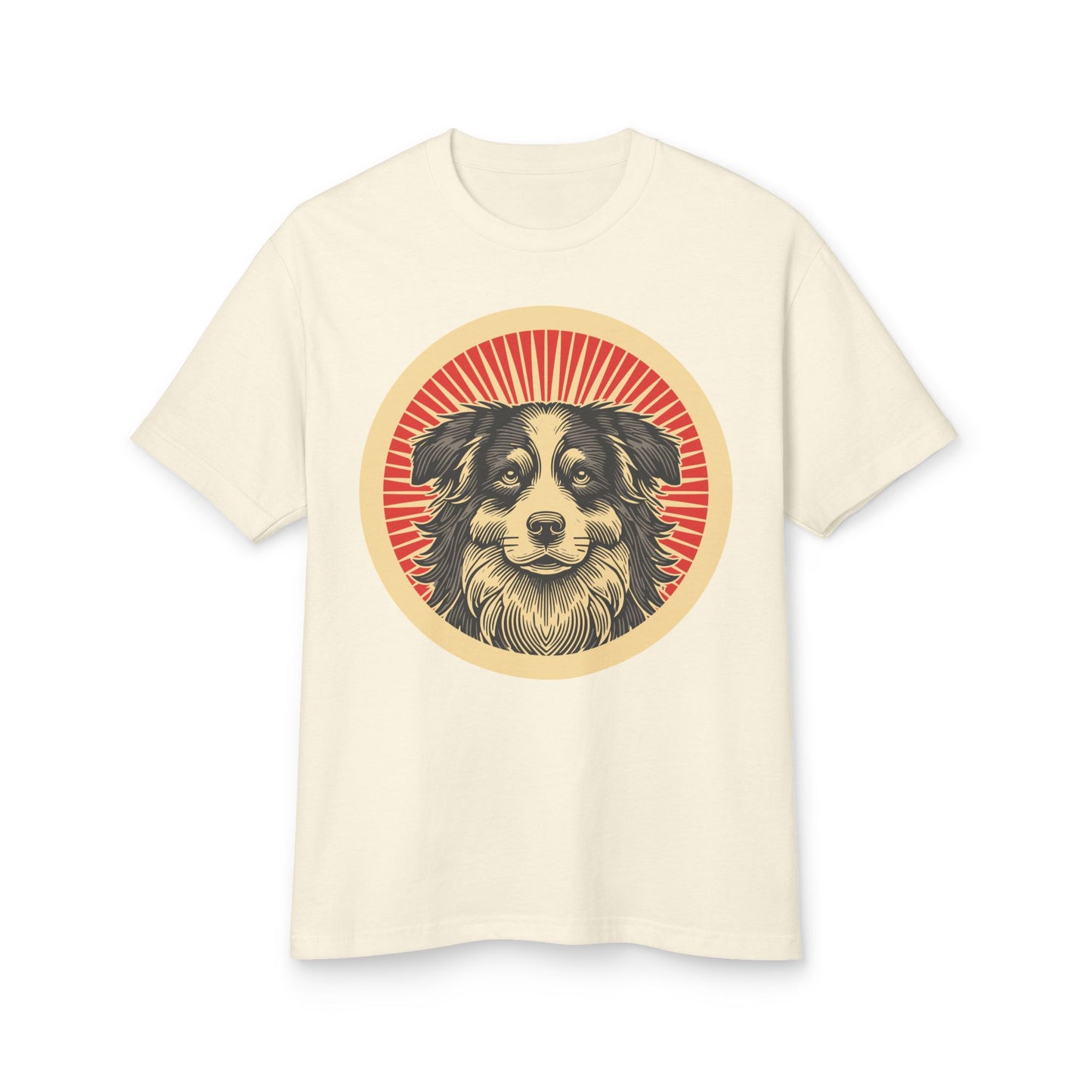 Border Collie Heavyweight Cotton T-Shirt for Adults