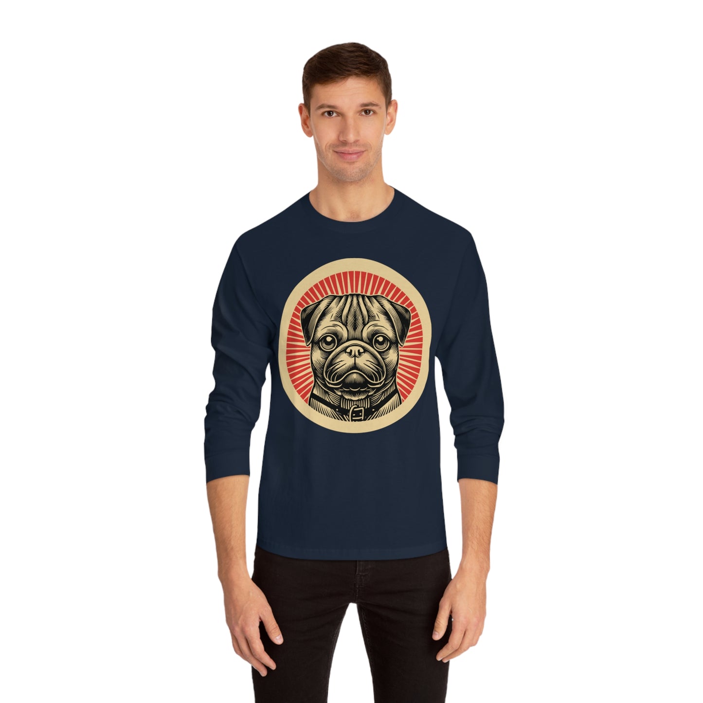 Pug Long Sleeve Tee for Adults