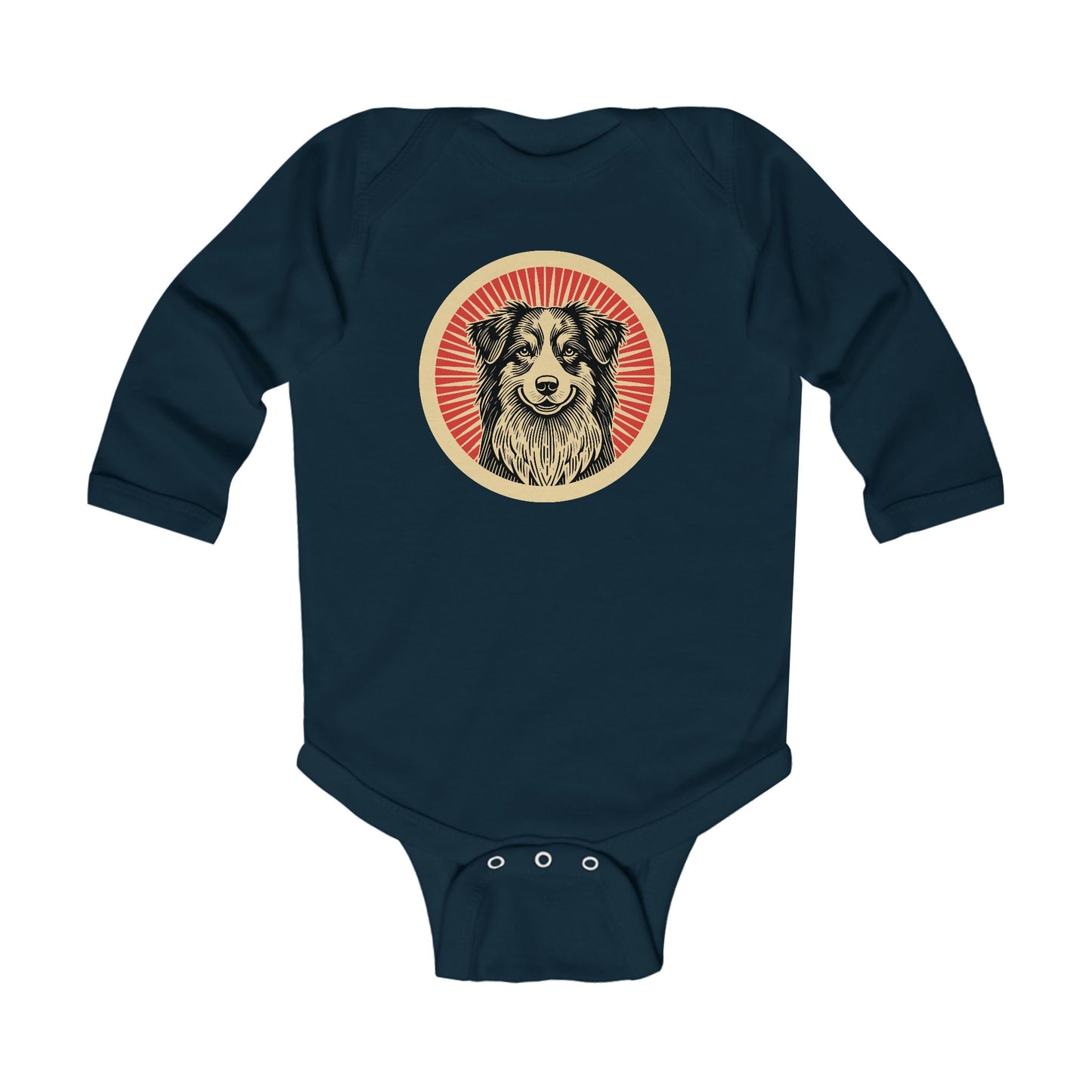 Australian Shepherd Long Sleeve Bodysuit for Infants