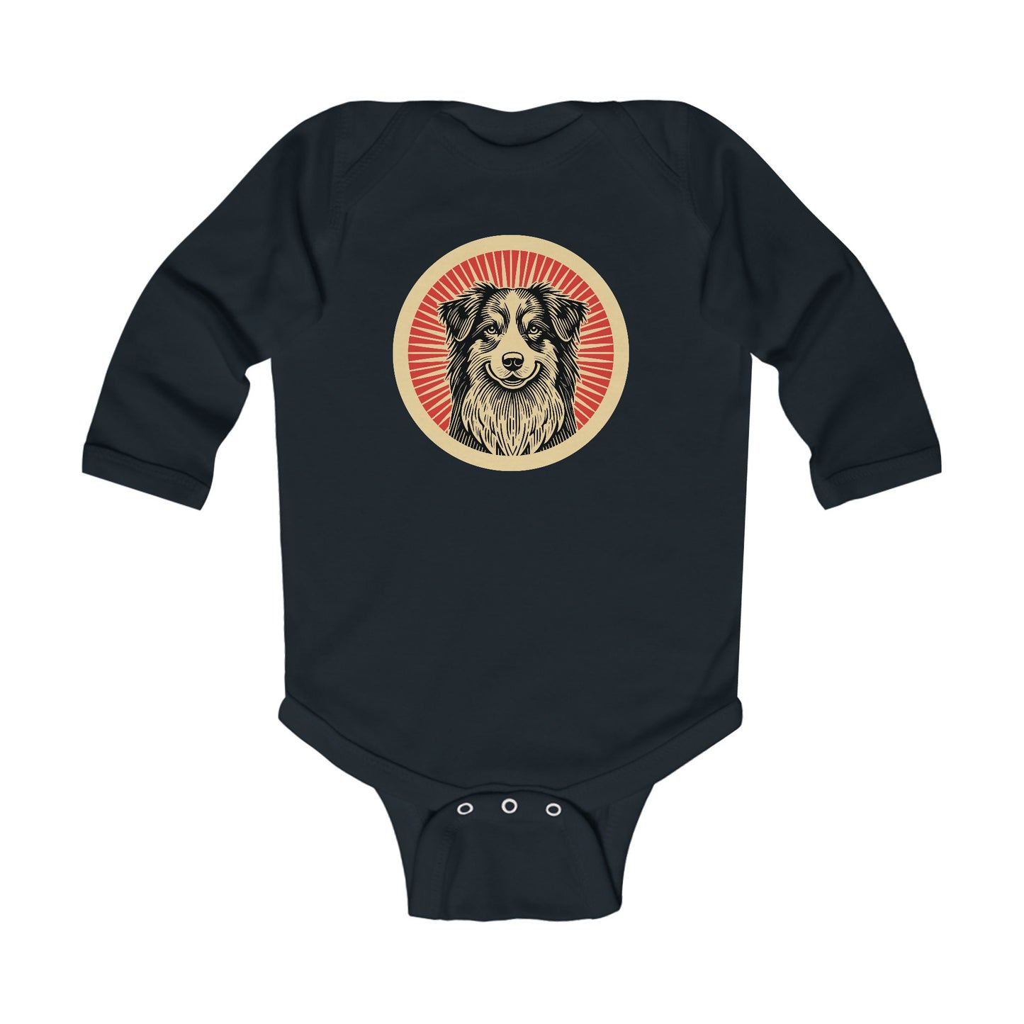 Australian Shepherd Long Sleeve Bodysuit for Infants