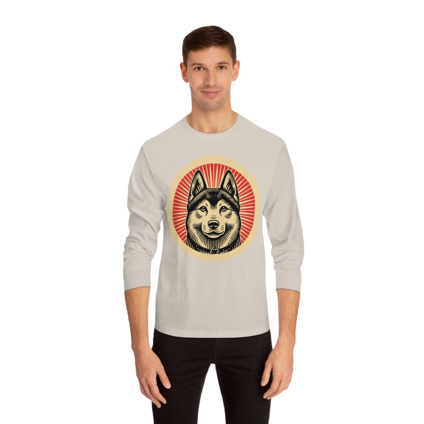 Norwegian Elkhound Long Sleeve Tee for Adults