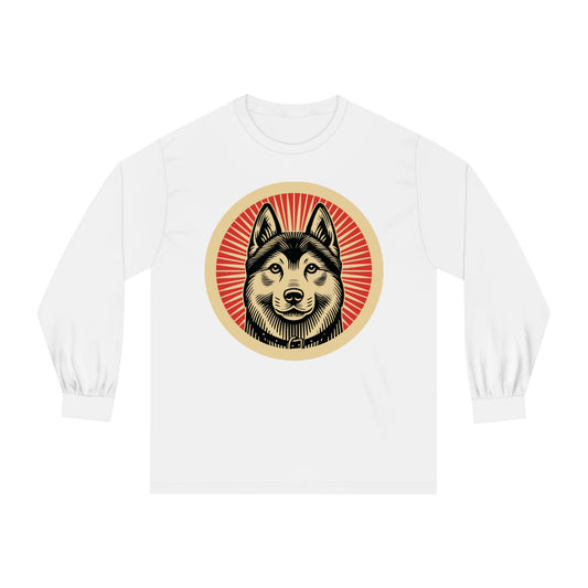 Norwegian Elkhound Long Sleeve Tee for Adults