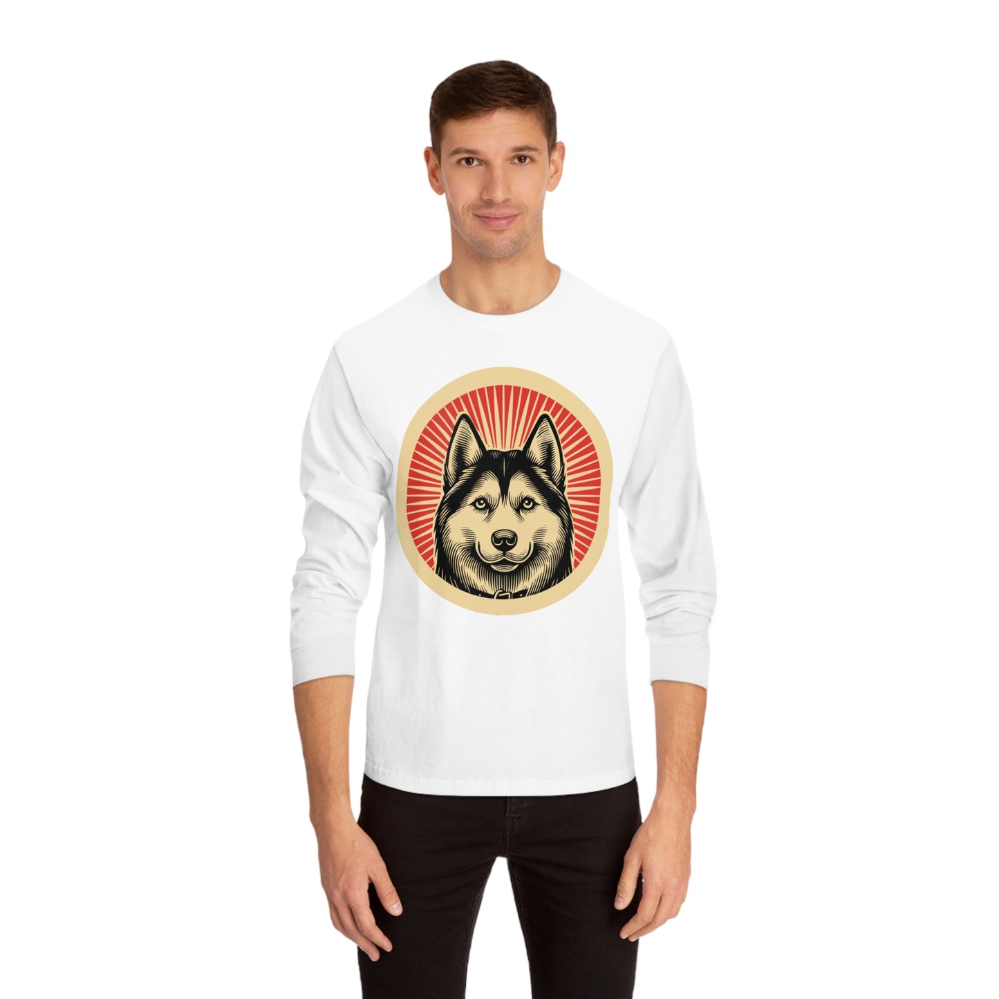 Siberian Husky Long Sleeve Tee for Adults