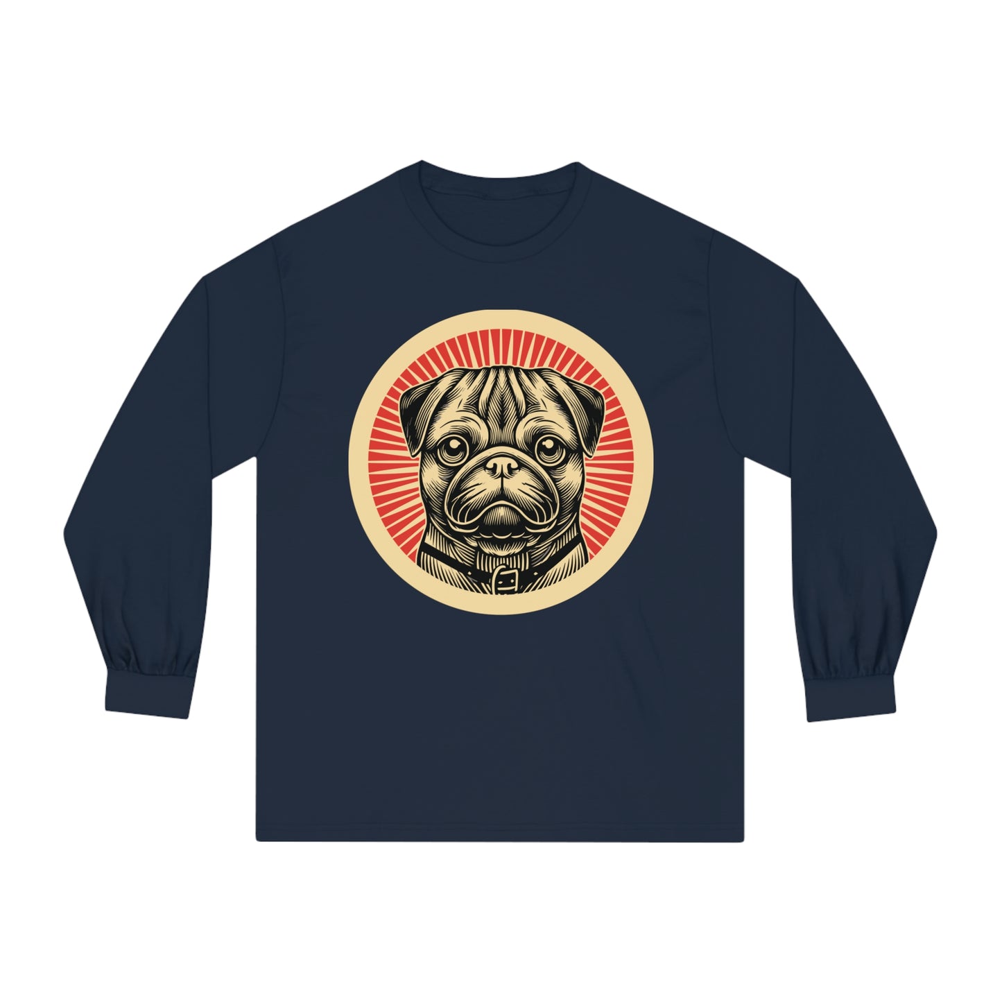Pug Long Sleeve Tee for Adults
