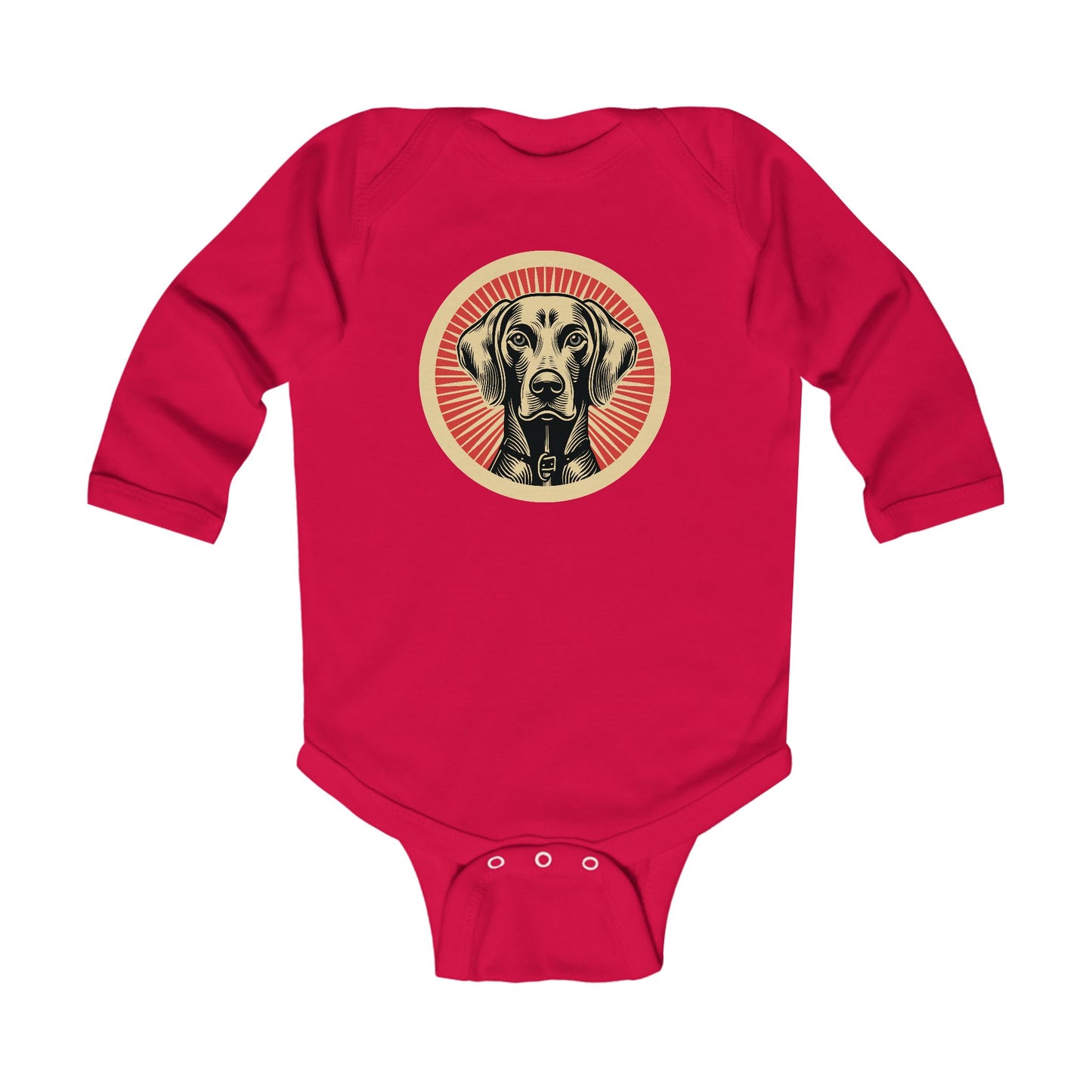 Weimaraner Long Sleeve Bodysuit for Infants