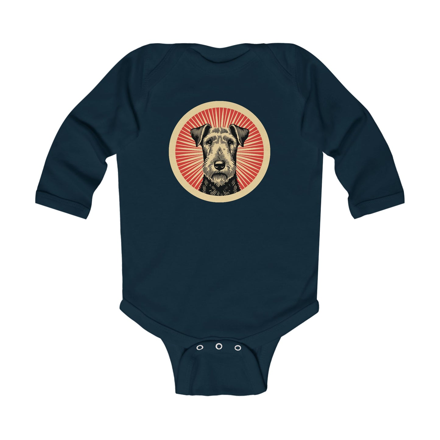 Airedale Terrier Long Sleeve Bodysuit for Infants