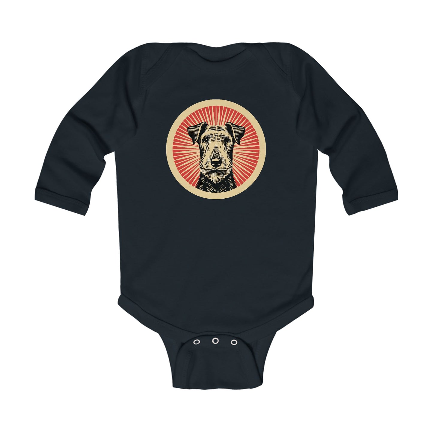 Airedale Terrier Long Sleeve Bodysuit for Infants