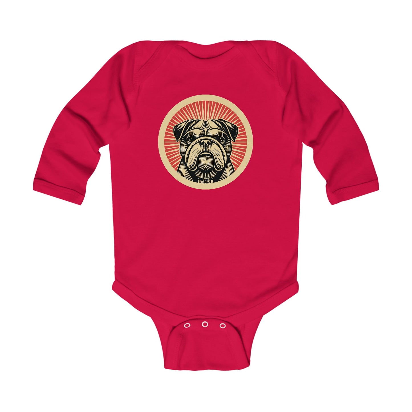 Bulldog Long Sleeve Bodysuit for Infants