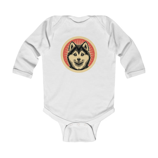 Pomsky Long Sleeve Bodysuit for Infants
