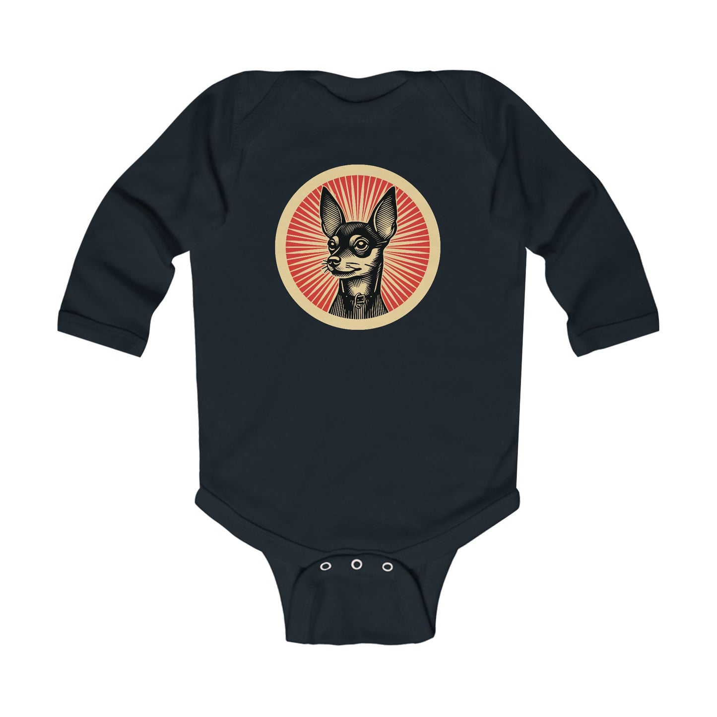 Miniature Pinscher Long Sleeve Bodysuit for Infants