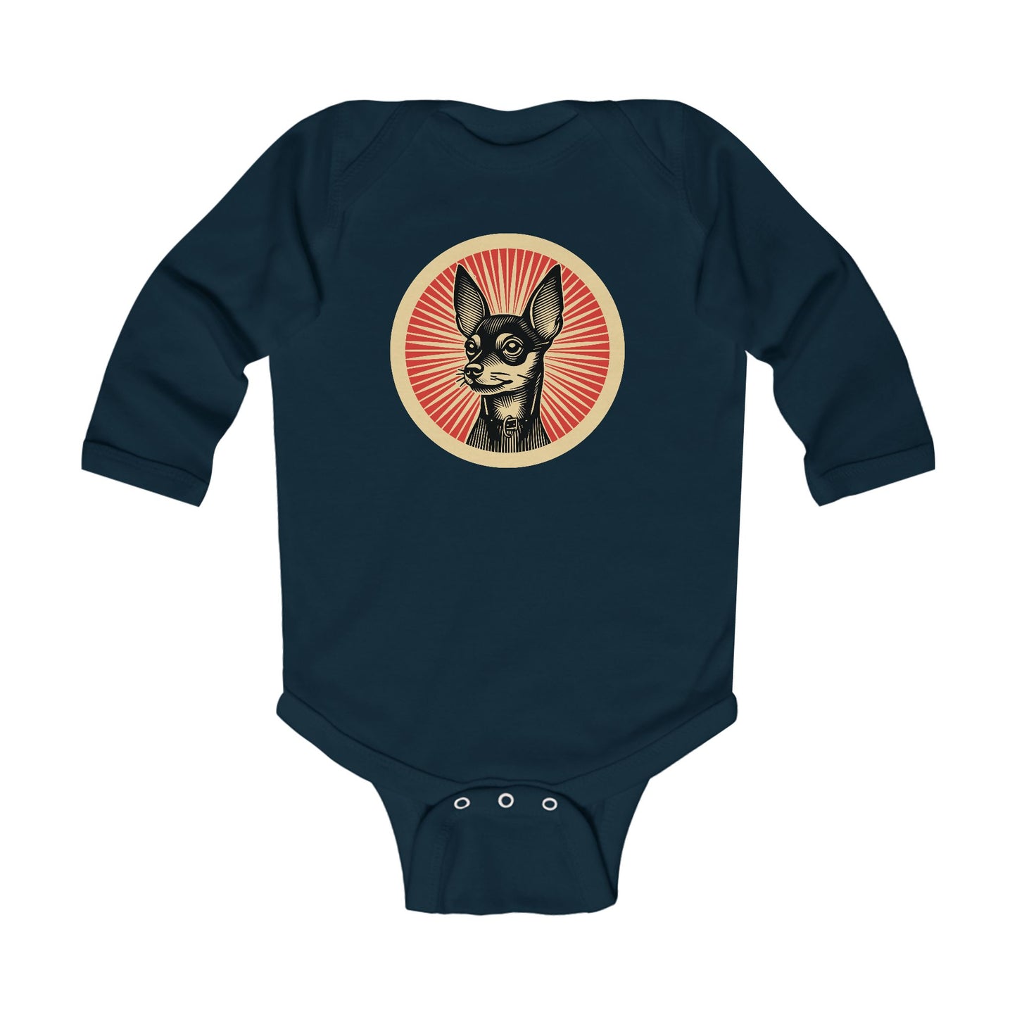 Miniature Pinscher Long Sleeve Bodysuit for Infants