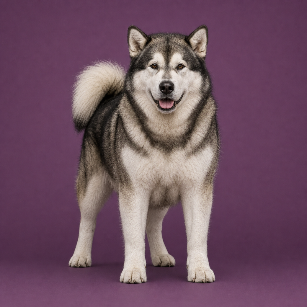 Alaskan Malamute, studio portrait