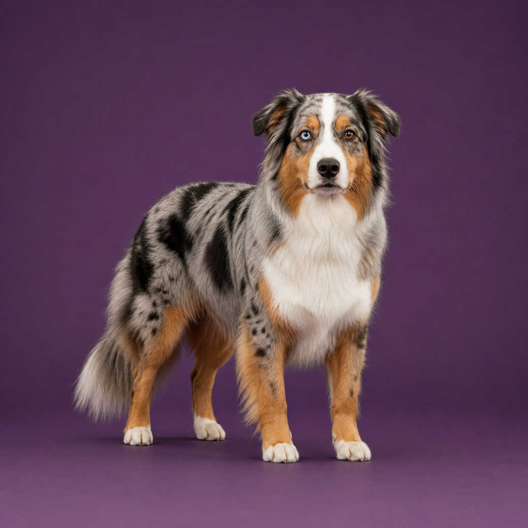 Australian Shepherd, studio portrait
