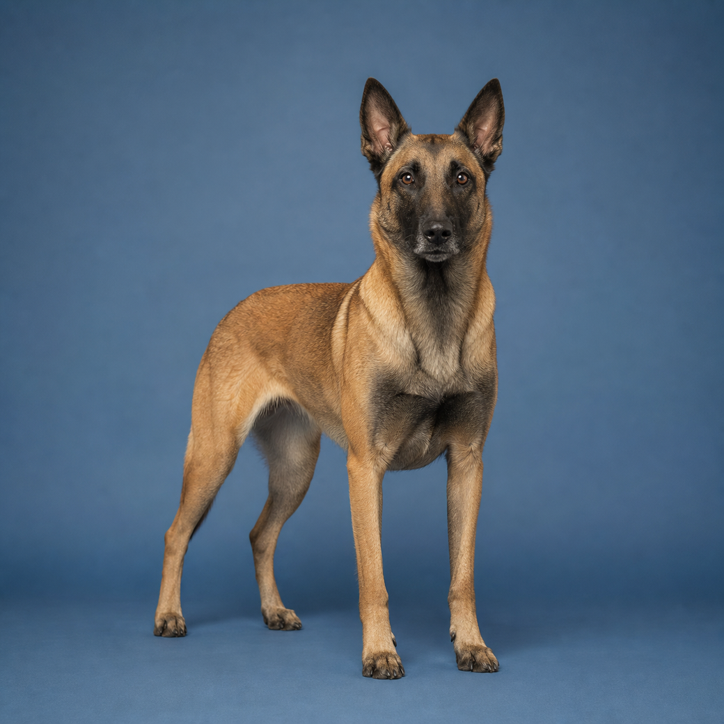 Belgian Malinois, studio portrait