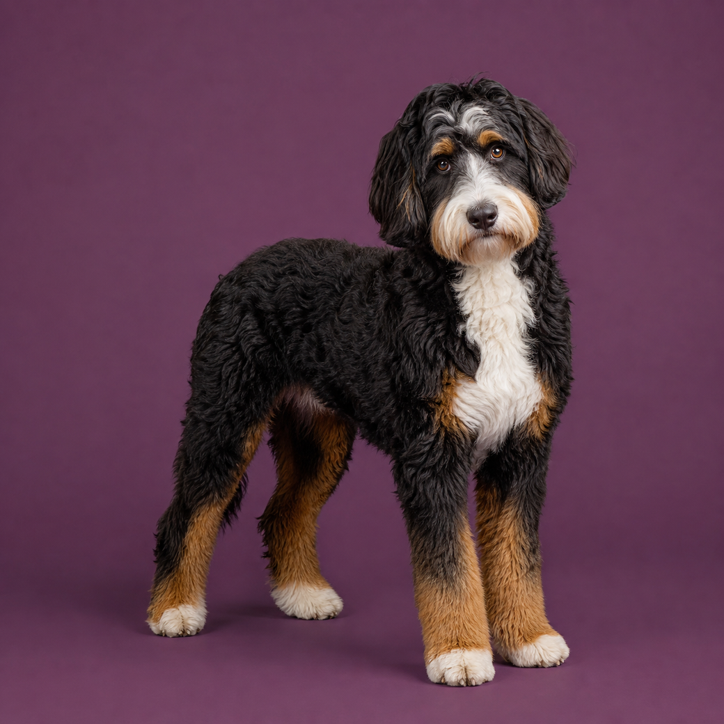 Bernedoodle, studio portrait
