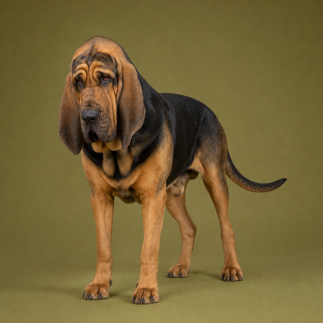 Bloodhound, studio portrait