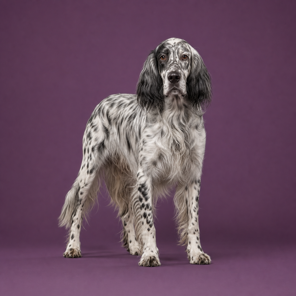English Setter, studio portrait