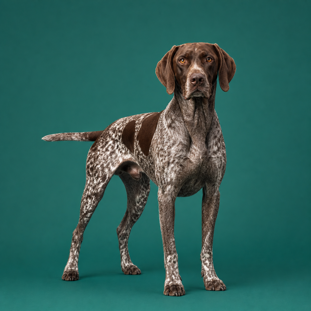 German Shorthaired Pointer, studio portrait