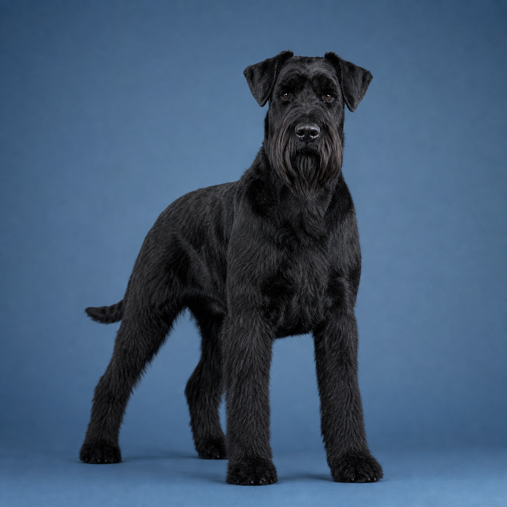 Giant Schnauzer, studio portrait